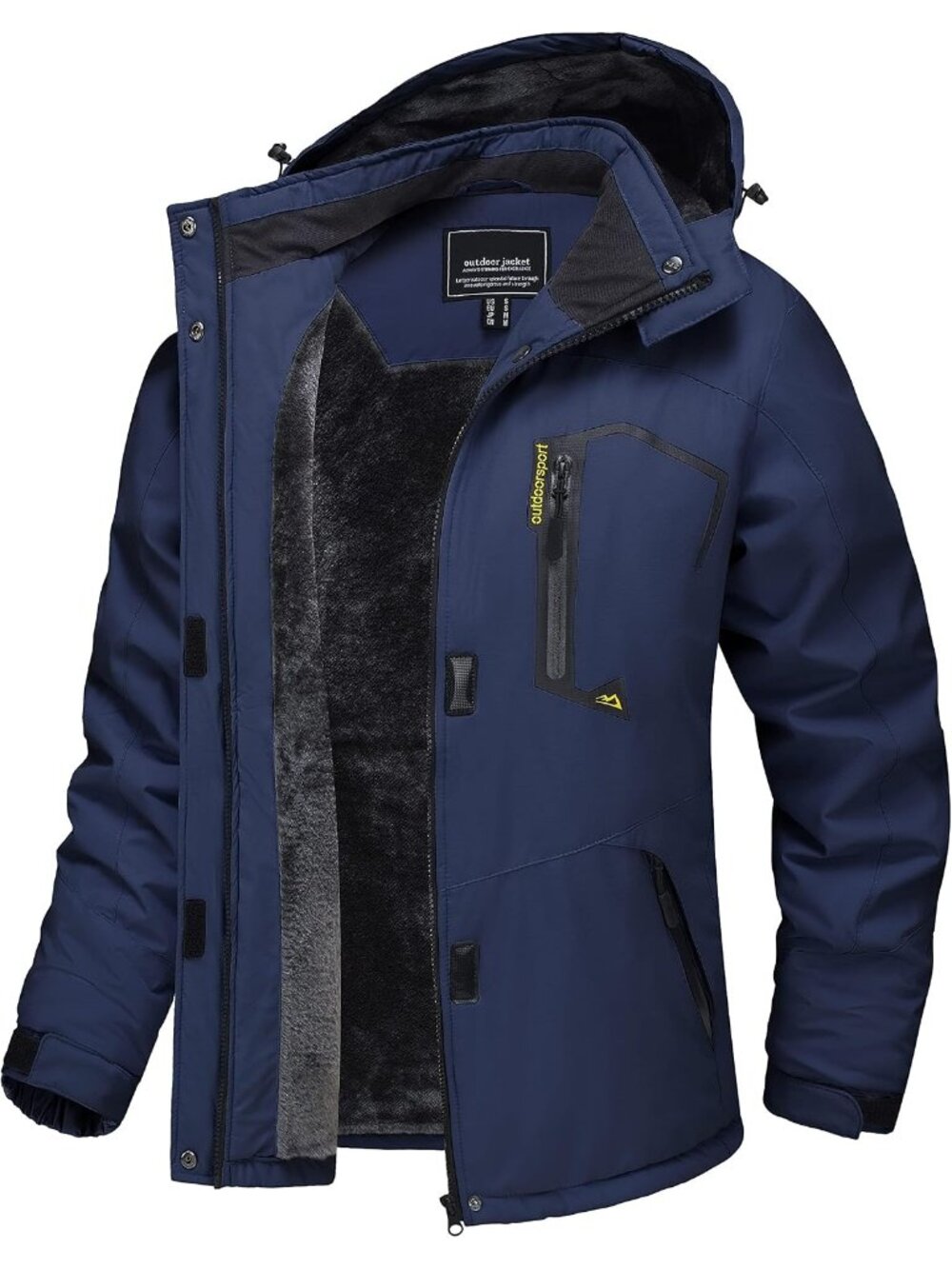 Women’s Waterproof Winter Ski Jacket Navy Warm Fleece Snow Coat